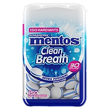 Mentos Clean Breath Intense Peppermint Sugarfree, Hard Mints, 150 Each
