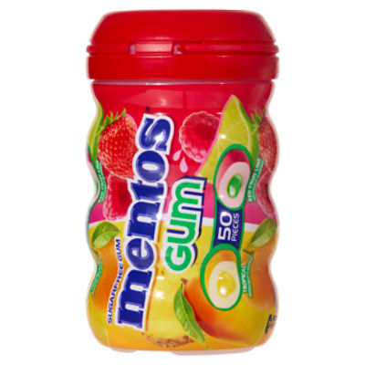 Mentos Tropical Red Fruit Lime Sugarfree Gum, 50 count, 50 Each