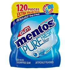 Mentos Pure Fresh Mint Sugarfree, Gum, 120 Each