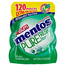 Mentos Pure Fresh Spearmint Sugarfree Gum Extra Value Pack, 120 count