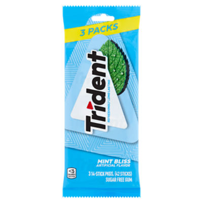 Trident Mint Bliss Sugar Free Gum, 42 count
