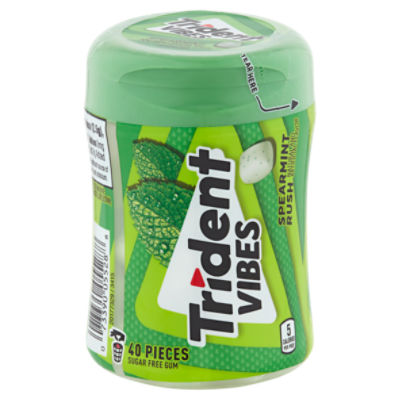 Trident Vibes Spearmint Rush Sugar Free Gum, 40 count