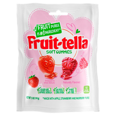 Fruit-tella Apple Strawberry and Raspberry Puree Soft, Gummies
