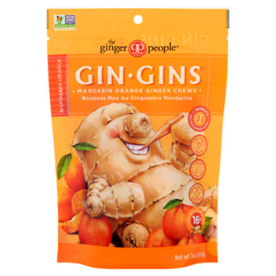 The Ginger People Gin-Gins Mandarin Orange Ginger Chews, 3 oz
