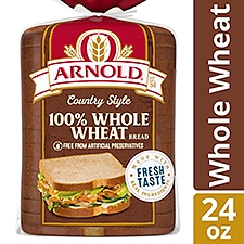 Arnold Country Style 100% Whole Wheat Bread, 1 lb 8 oz, 24 Ounce
