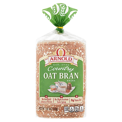 Arnold Country Oat Bran Bread, 1 lb 8 oz
Deliciously made with quality ingredients and baked up soft and hearty, our Country breads are a simple choice that supports your goal of living a balanced life of well-being.