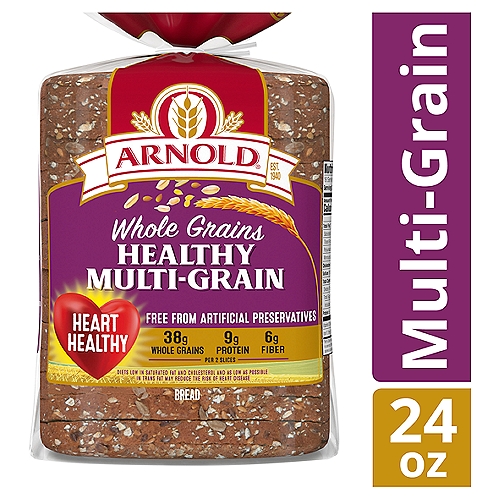 Arnold Healthy Multi-Grain bread is full of a nutritious mix of grains and seeds giving you a hearty flavor and texture. Arnold bread is free from artificial preservatives, colors and flavors with No Added Nonsense.