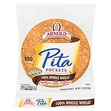Arnold 100% Whole Wheat Pita Pockets, 8 count, 11.75 oz, 11.75 Ounce