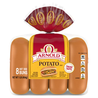 Arnold Potato Hot Dog Buns, 8 count, 1 lb