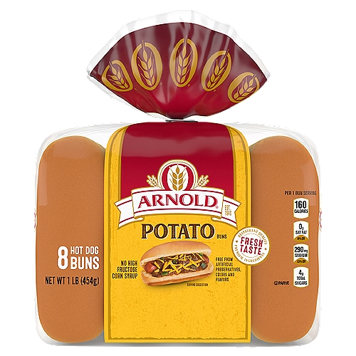 Arnold Country Potato Hot Dog Buns, 8 count, 1 lb