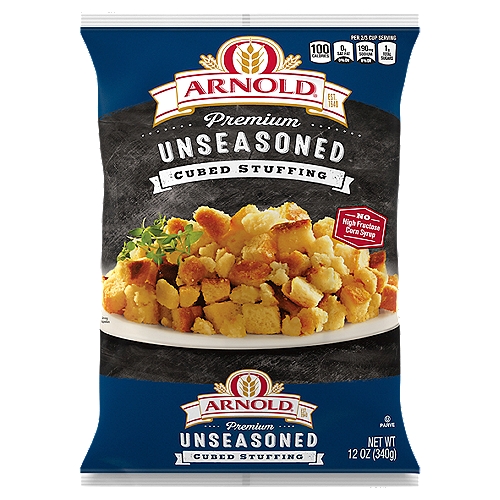 Arnold Premium Unseasoned Cubed Stuffing, 12 oz
Great bread makes great stuffing, so for a dish that will have your family and friends coming back for seconds, count on Arnold Unseasoned Cubed Stuffing. Made with only the best ingredients, you'll be proud to call it your own!