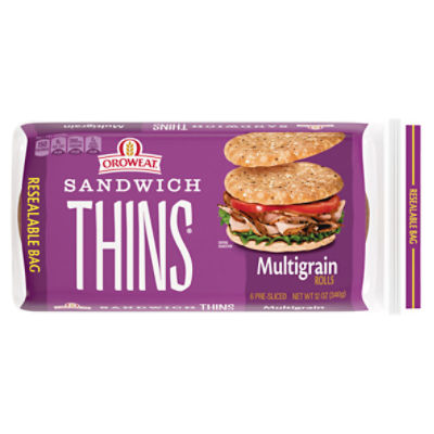 Oroweat Sandwich Thins Multigrain Rolls, 6 count, 12 oz