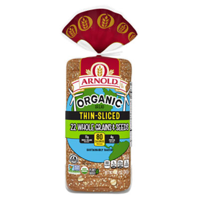 Arnold Organic Thin Sliced 22 Grains Bread, 20 oz, 20 Ounce