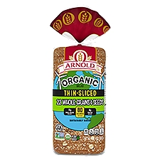Arnold Organic Thin-Sliced 22 Grains & Seeds, Bread, 20 Ounce