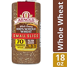 Arnold 100% Whole Wheat Small Slice Bread, 2 oz, 18 Ounce