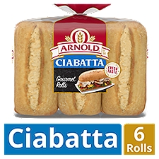 Arnold Ciabatta Gourmet Rolls, 6 count, 1 lb 7.25 oz