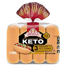 Arnold Keto Hotdog Buns, 8 count, 12 oz, 12 Ounce
