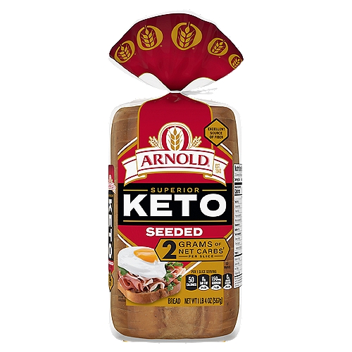 Arnold Superior Seeded Keto Bread, 1 lb 4 oz
Arnold Seeded Keto Bread is made with premium, high quality ingredients for those who love their Keto lifestyle but don't want to sacrifice on taste.