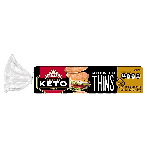 Giving up bread and buns is hard for those who love their Keto lifestyle. But now you no longer have to with delicious Arnold Keto Sandwich Thins Rolls, made with premium quality ingredients and 4 grams of net carbs per serving!