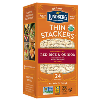 Lundberg Family Farms Thin Stackers Organic Red Rice & Quinoa Puffed