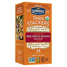 Lundberg Family Farms Thin Stackers Organic Red Rice & Quinoa Puffed Grain Cakes, 24 count, 6 oz