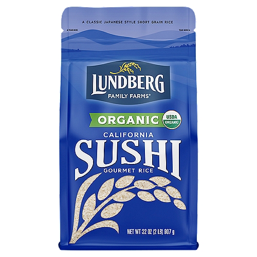 Lundberg Family Farms 2LB OG CALIFORNIA SUSHI RICE, 32 oz
This classic Japanese-style short grain is grown especially for sushi, but don't let that limit your imagination! Clean and crisp,California Sushi Rice has just the right amount of stickiness for rice salads,desserts, and so much more.

A Classic Japanese Style Short Grain Rice