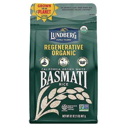 Lundberg Family Farms Regenerative Organic White Basmati Rice, 32 oz