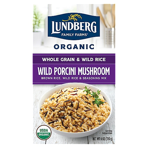 Lundberg Family Farms OG WHOLE GRAIN & WILD RICE - WILD PORCINI MUSHROOM, 6 oz