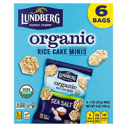 Lundberg Family Farms Organic Sea Salt Rice Cake Minis, 1 oz, 6 count