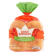 King's Hawaiian Hawaiian Sweet, Hamburger Buns, 12.8 Ounce