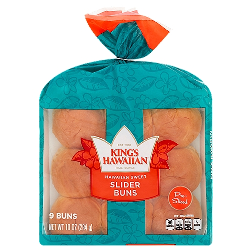 King's Hawaiian Pre-Sliced Hawaiian Sweet Slider Buns, 9 count, 10 oz