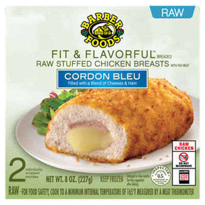 Barber Foods® Fit & Flavorful™ Stuffed Chicken Breasts Cordon Bleu, 2 Count