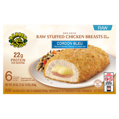 Barber Foods® Stuffed Chicken Breasts Cordon Bleu, 6 Count, 30 Ounce