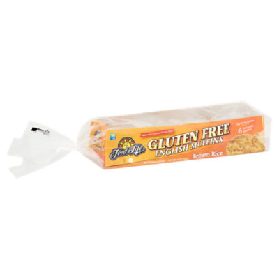Food for Life Brown Rice Gluten Free English Muffins, 6 count, 18 oz