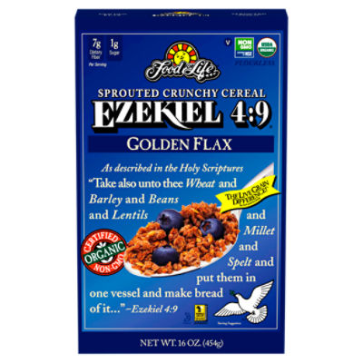 Food for Life Ezekiel 49 Golden Flax Sprouted Crunchy Cereal, 16 oz