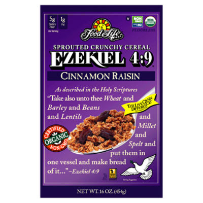 Food For Life Ezekiel 4:9 Cinnamon Raisin Sprouted Crunchy Cereal, 16 oz