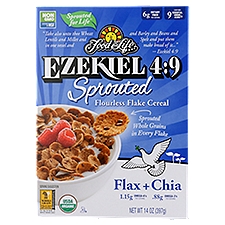 Food For Life Ezekiel 4:9 Flax + Chia Sprouted Flourless Flake Cereal, 14 oz