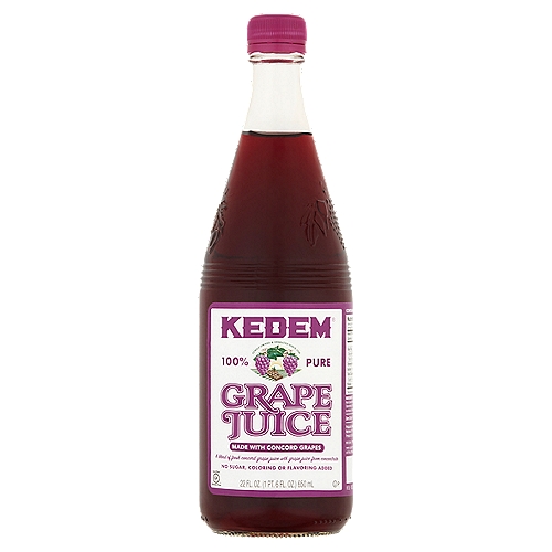 Kedem 100% Pure Grape Juice, 22 fl oz
A Blend of Fresh Concord Grape Juice with Grape Juice from Concentrate