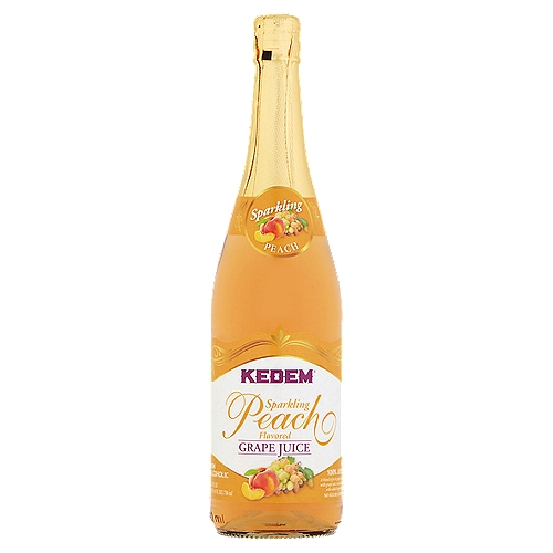 Kedem Sparkling Peach Flavored Grape Juice, 25.4 fl oz
