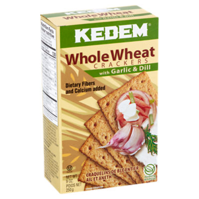 Kedem Whole Wheat with Garlic & Dill Crackers, 9 oz