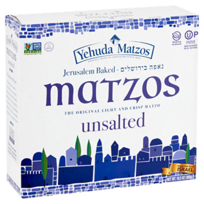 Yehuda Matzos Jerusalem Baked Unsalted Matzos, 10.5 oz