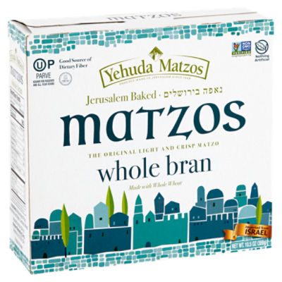 Yehuda Matzos Whole Bran the Original Light and Crisp Matzos, 10.5 oz