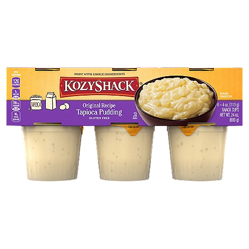 Kozy Shack® Tapioca Pudding is the perfect combination of creamy pudding and delicate tapioca pearls. At Kozy Shack, we believe that simple ingredients make for better-tasting pudding and desserts. That's why our tried-and-true recipes use the same quality ingredients you would use in your own kitchen, slow-simmered in small-kettle batches.