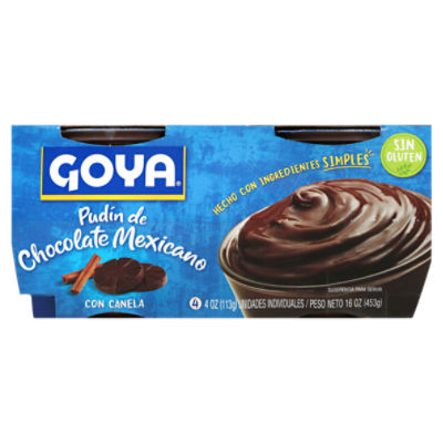 Goya Mexican Chocolate Pudding with Chinnamon, 4 oz, 4 count