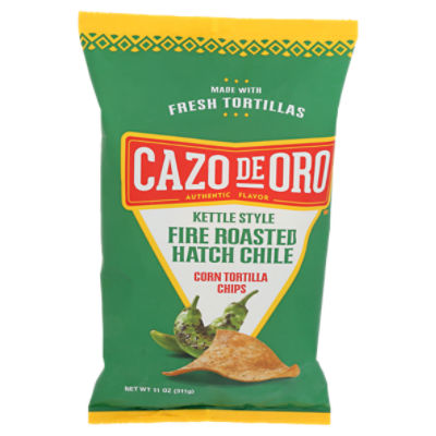 Cazo De Oro Kettle Style Fire Roasted Hatch Chile Corn Tortilla Chips