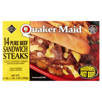 Quaker Maid Pure Beef Sandwich Steaks, 14 count, 21 oz, 21 Ounce