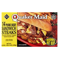 Quaker Maid Pure Beef Sandwich Steaks, 14 count, 21 oz, 21 Ounce