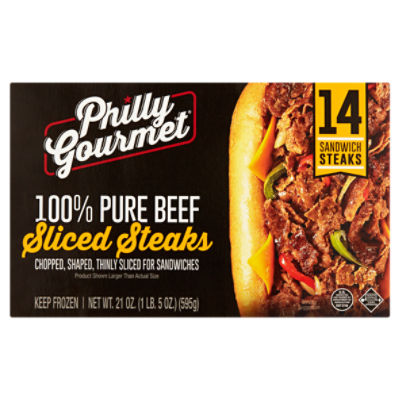 Philly Gourmet 100% Pure Beef Sliced Steaks, 21 oz, 21 Ounce