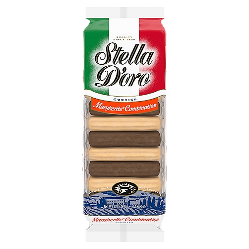 Stella D'oro Margherite cookies are the perfect complement to your favorite cup of coffee. This combination pack includes both vanilla flavored and chocolate cookies. And of course, they have that famous Stella D'oro Italian touch of great taste, tradition and quality. Since 1930, Stella D'oro has given consumers an authentic Italian bakery experience with every bite. Today, Stella D'oro's line of high-quality products includes a delectable variety of Italian-style cookies, breakfast treats, and baked to golden perfection breadsticks.