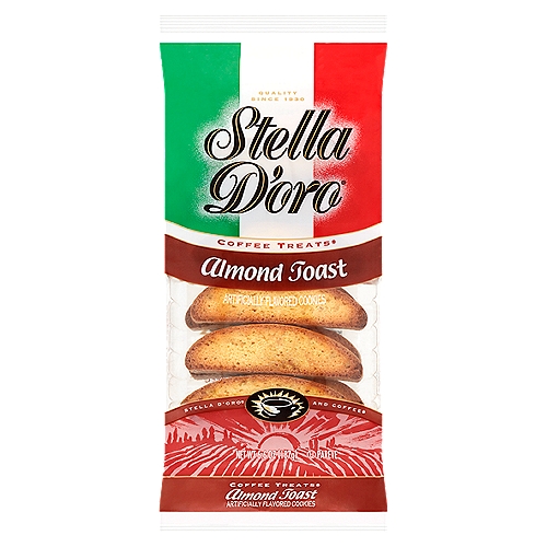 Stella D'oro® Almond Toast Coffee Treats® are the perfect complement to your favorite cup of coffee. They have that famous Stella D'oro® Italian touch of great taste, tradition and quality.nStella D'oro® lightly sweet, simply Italian!